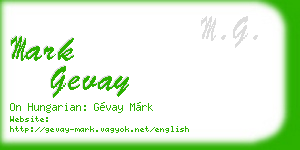mark gevay business card