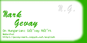mark gevay business card
